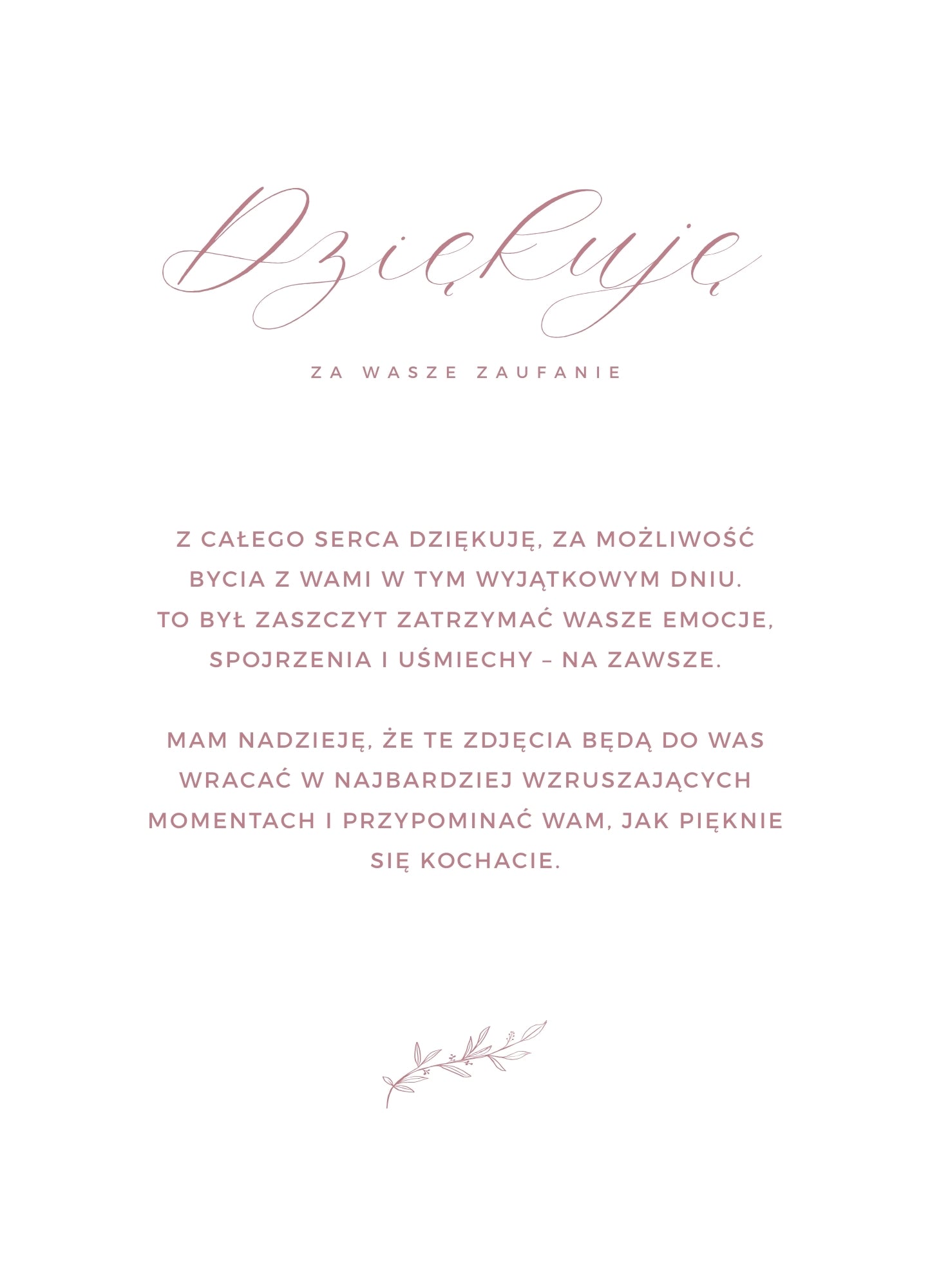 Podziękowanie 13x18cm