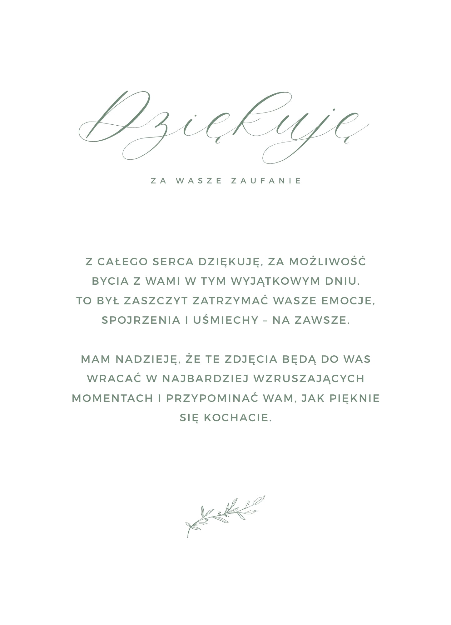 Podziękowanie 13x18cm